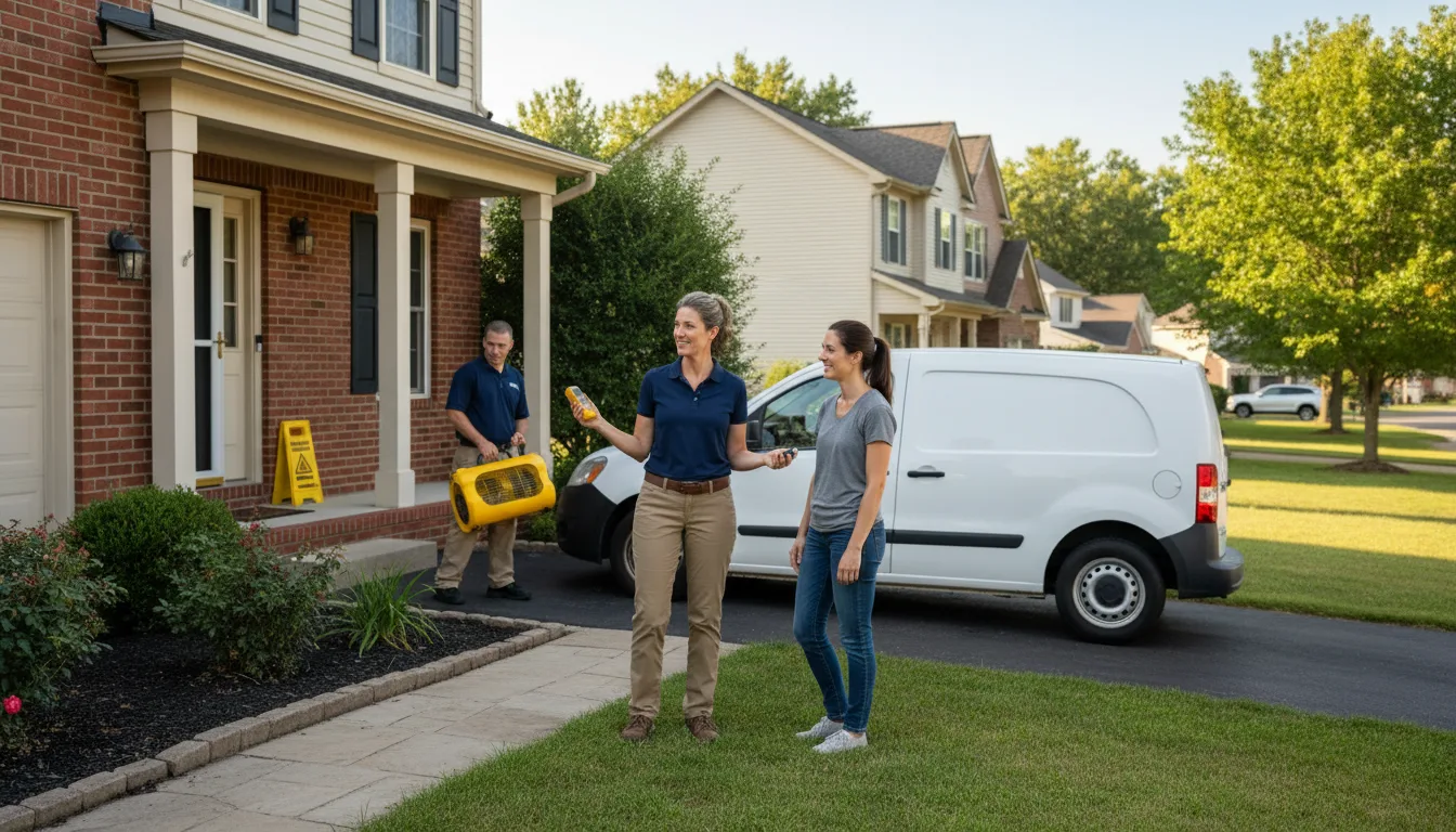Residential water damage restoration in Randlett, UT